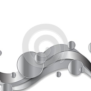 Abstract metallic waves and circles background