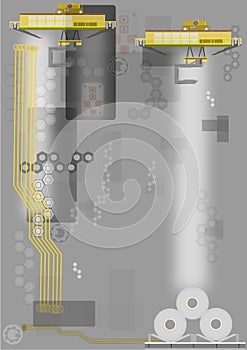 Abstract metalworking, industrial background.