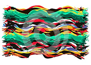 Abstract Mexican carpet concept. Ethnic fabric texture with colorful stripes. Mexican Blanket Stripes wavy shape Vector isolated