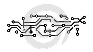 Abstract Microchip Circuitry Elements Graphic, vector design Generative AI