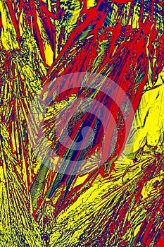 Abstract micrograph of ascorbic acid crystals in brilliant array