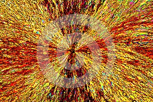 Abstract micrograph of ascorbic acid crystals in brilliant array
