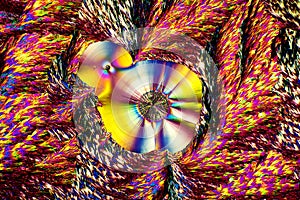 Abstract micrograph of ascorbic acid crystals in brilliant array