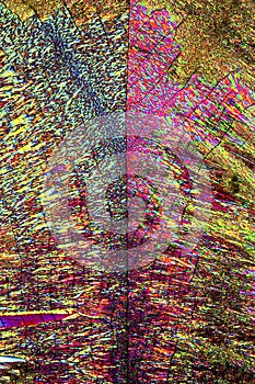 Abstract micrograph of ascorbic acid crystals in brilliant array