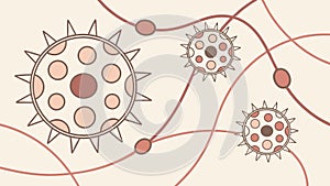 Abstract Microorganism Pattern Vector, Scientific Background Design, vector design Generative AI