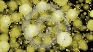 Abstract microorganisms and viruses under microscope. Design. Human immune system virus moving across screen.