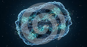 Abstract microscopic cell structure visualization