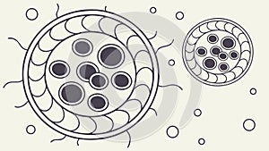 Abstract Microscopic Cellular Structures Biology Concept, vector design Generative AI