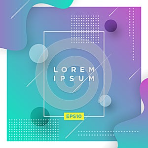 Abstract Minimal geometric vector multicolored background with shadow, dots and lines. Dynamic shapes composition. Eps10 vector