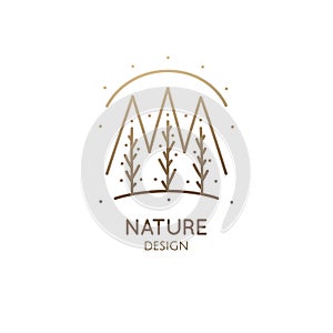 Abstract minimal logo of landscape