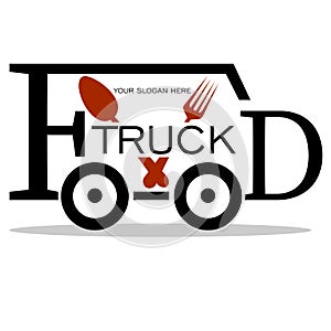 abstract minimal street food or delivery truck logo