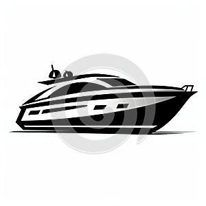 Abstract Minimalism: Black And White Fast Boat Icon