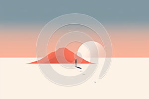 Abstract and minimalist colorful landscape illustration