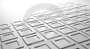 Abstract Background of Repeating Square Frames on a White Surface