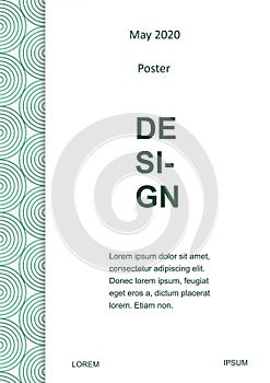 Abstract minimalist cover report design. Business presentation A4 vertical orientation front page. Vector illustration