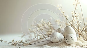 abstract minimalist easter natural background with large copyspace area