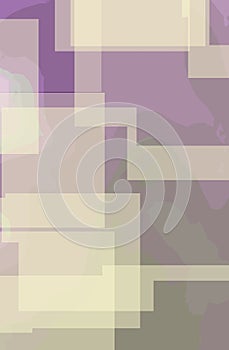 Abstract minimalist geometric design - creamy semi transparent rectangles and squares