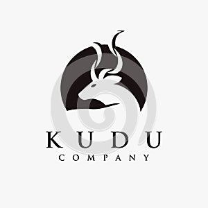 Abstract minimalist kudu logo vector illustration photo