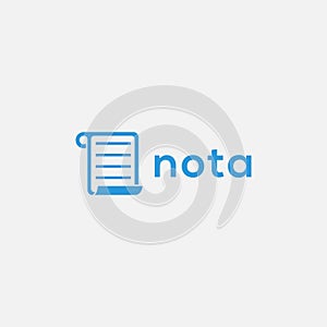 Abstract minimalist letter N for nota note logo icon vector photo