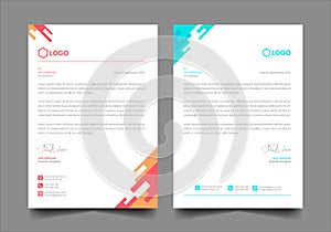 Abstract minimalist letterhead design modern business