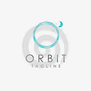 Abstract minimalist motion orbit logo icon vector template photo