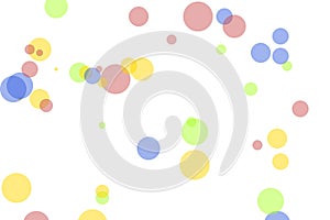 Abstract red blue yellow green circles illustration background