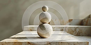 abstract minimalist shapes that play with the concept of weight and mass. photo