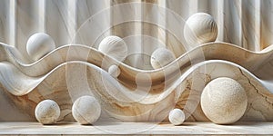 abstract minimalist shapes that play with the concept of weight and mass. photo