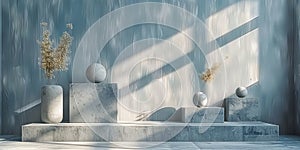 abstract minimalist shapes that play with the concept of weight and mass. photo