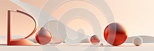 abstract minimalist shapes that play with the concept of weight and mass. photo