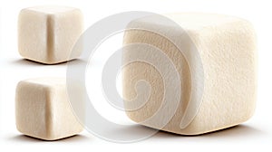 Abstract minimalist white cube composition, a study in geometric simplicity and modern design