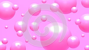 Abstract minimalistic background with pink spheres. 3d rendering