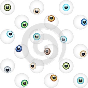 Abstract minimalistic eye vector seamless pattern