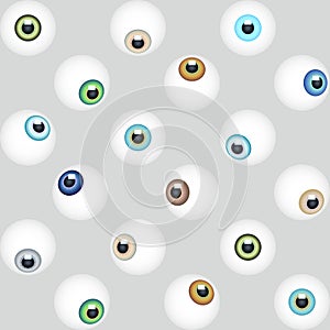 Abstract minimalistic eye vector seamless repeat pattern