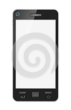 Abstract mobile phone with blank screen. Isolated. My design.