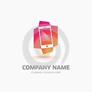 Abstract mobile phone symbol and logo template