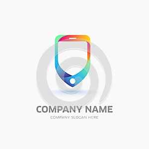 Abstract mobile phone symbol and logo template