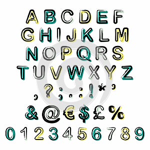 Abstract modern alphabet fonts and numbers. Typography fonts uppercase