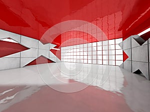 Abstract modern architecture background, empty open space interi