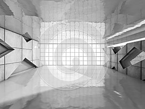 Abstract modern architecture background, empty open space interi