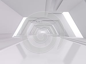 Abstract modern architecture background, empty open space interior. 3D