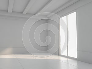 Abstract modern architecture background, empty open space interior. 3D