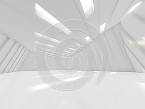 Abstract modern architecture background, empty open space interior. 3D