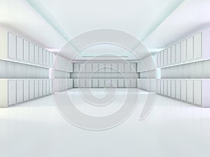 Abstract modern architecture background, empty open space interior. 3D