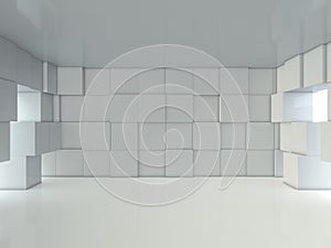 Abstract modern architecture background, empty open space interior. 3D