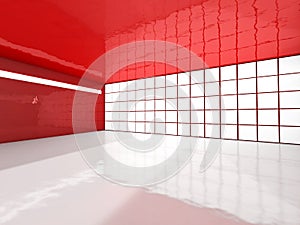 Abstract modern architecture background, empty open space interi