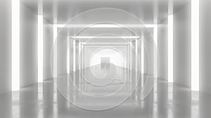 Abstract modern architecture background, empty open space interior. 3D rendering