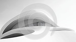 Modern White Building Architecture, Curved Facade, Contemporary Design, Exterior View