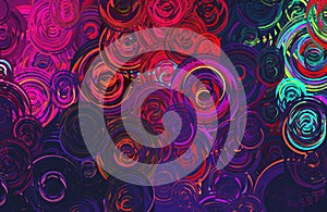 Abstract Modern art circles swirl colorful pattern