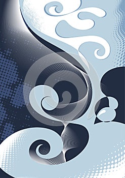 Abstract modern background with squiggles photo